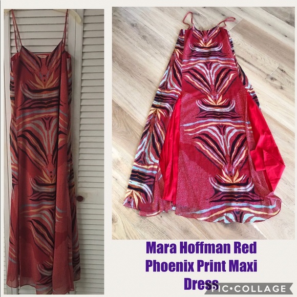 💥SOLD💥 Mara Hoffman Red Phoenix maxi Dress 8 - Picture 2 of 8